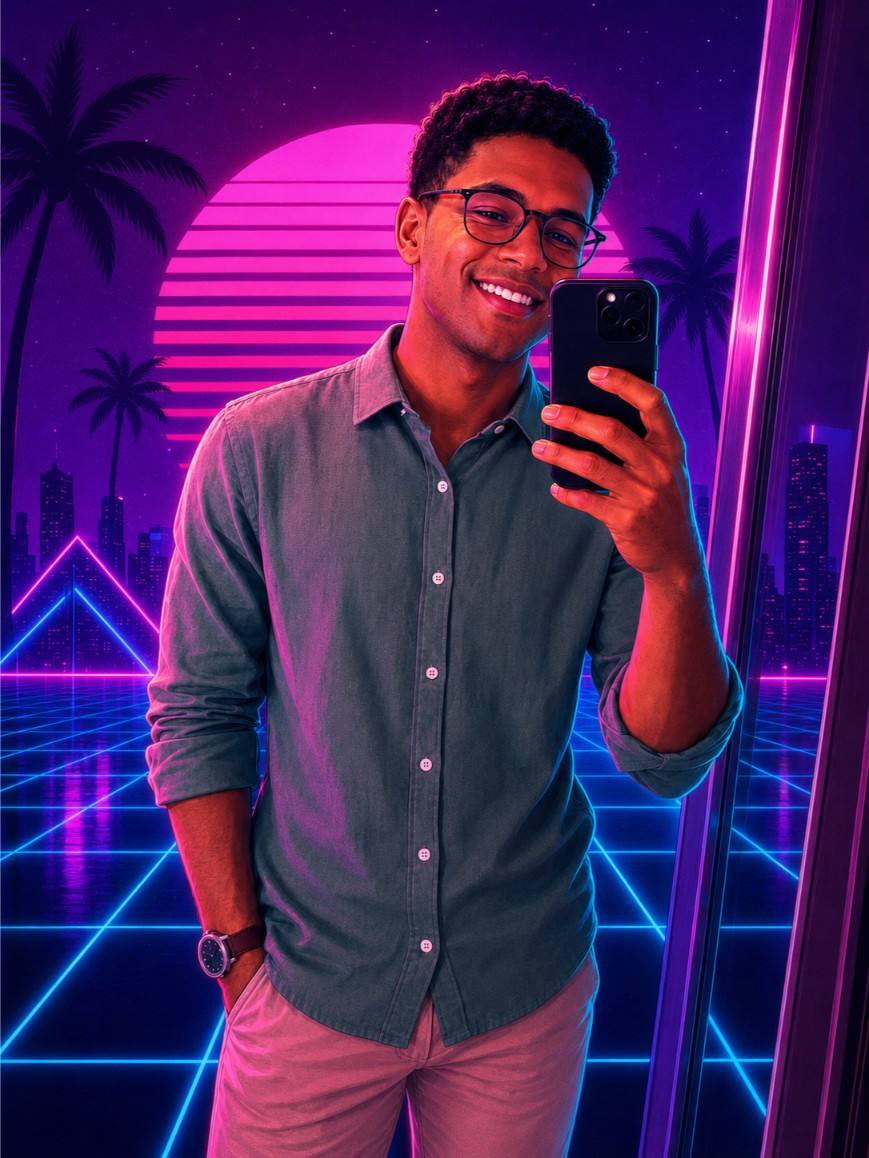 Resultado no estilo VAPORWAVE